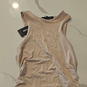 PrettyLittleThing Women's Beige Tank Top